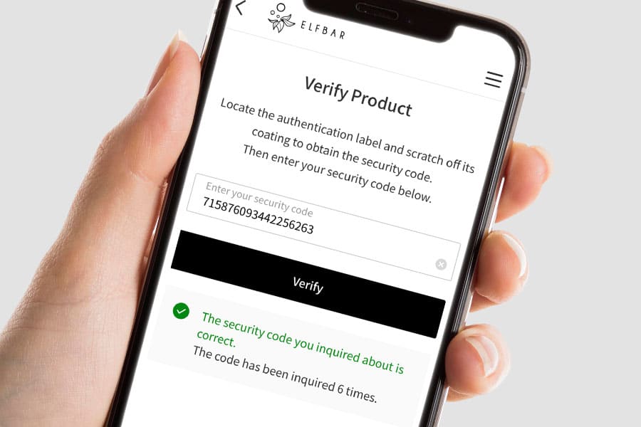 Elfbar 600 auf Echtheit prüfen - Code verifizieren